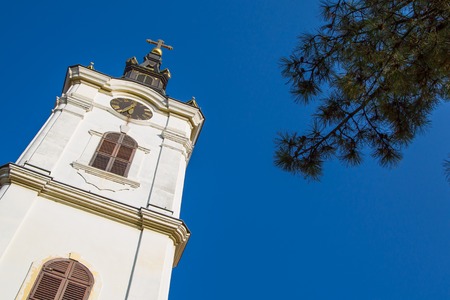 Tower of St. Nicholas Church,  in Zemun, Belgrade, Serbiaの写真素材