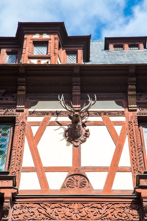 Beautiful landmark of Romania - former royal residence Peles castle, Sinaiaのeditorial素材
