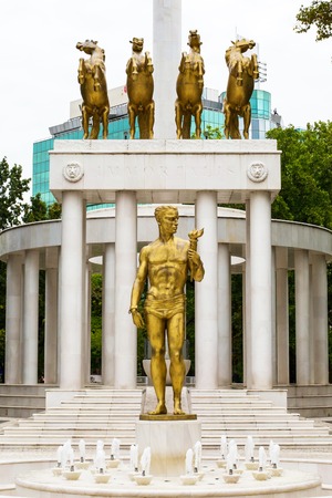 Skopje, Macedonia - September, 30, 2015:  Monument of fallen heroes in Macedonia capitalのeditorial素材