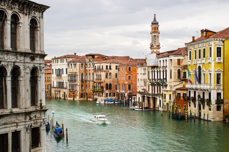Venice, Italy - November 10, 2014:  Venice scenery, buildings and boatsのeditorial素材