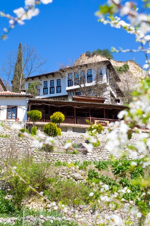 Melnik, Bulgaria - April 15, 2015:  Traditional stone-built house  from the Revival period in Melnik town, Bulgariaのeditorial素材