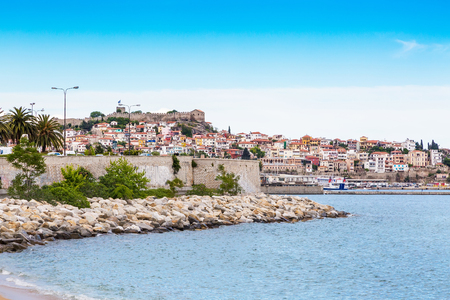 Old city,  fortress and sea view in Kavala, Greeceの写真素材