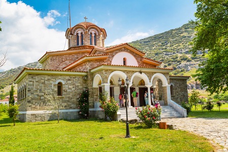 Philippi, Greece - April 30, 2016: St. Lydia, first European Christian, baptistry church, Lydia,...
