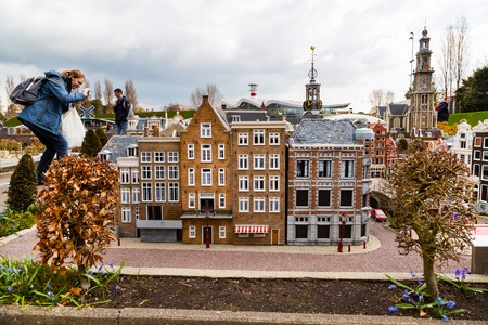 Hague, Netherlands - April 8, 2016: Madurodam, Holland miniature park and tourist attraction in Hague, Netherlandsのeditorial素材