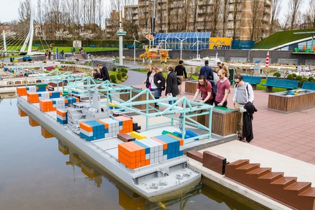 Hague, Netherlands - April 8, 2016: Madurodam, Holland miniature park and tourist attraction in Hague, Netherlandsのeditorial素材