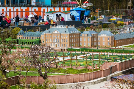 Hague, Netherlands - April 8, 2016: Madurodam, Holland miniature park and tourist attraction in Hague, Netherlandsのeditorial素材