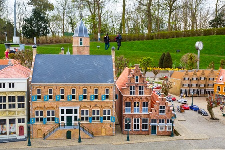 Hague, Netherlands - April 8, 2016: Madurodam, Holland miniature park and tourist attraction in Hague, Netherlandsのeditorial素材