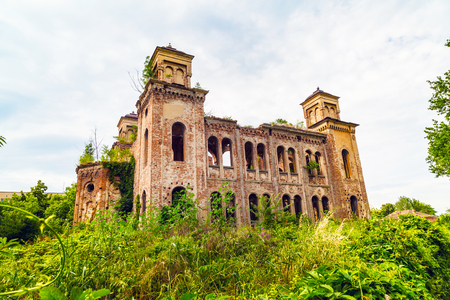 The old ruined synagogue building in Vidin, Bulgariaの写真素材