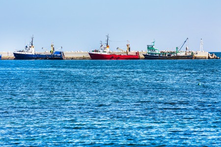 Nessebar, Bulgaria - July 25, 2016: Port and ships view in Nesebar in Bulgariaのeditorial素材