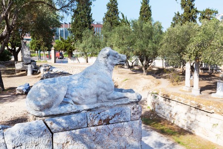 Ruins and monuments in ancient Kerameikos district in Athens, Greeceの写真素材