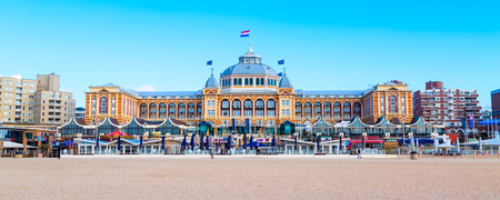 Scheveningen, Netherlands - April 7, 2016: Famous Grand Hotel Amrath Kurhaus View at Scheveningen beach near Hague, Holland, Netherlandsのeditorial素材