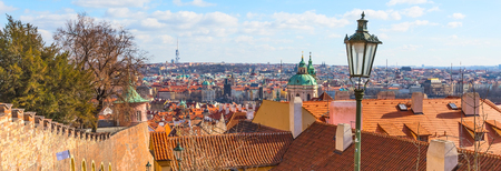 Prague panorama from Prague castle, landmarks panoramic view of the cityの写真素材