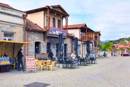 Mtskheta, Georgia - April 28, 2017: Street view of old historical landmark town of Mtskheta, Georgiaのeditorial素材