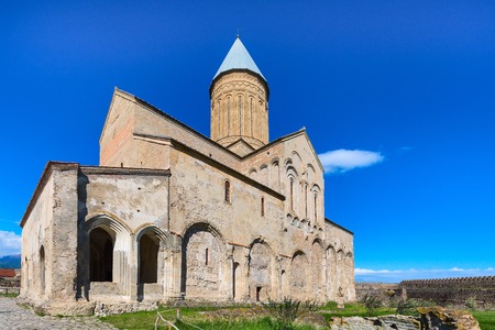 Church of Alaverdi orthodox monastery in Kakhetia region in Georgiaの写真素材