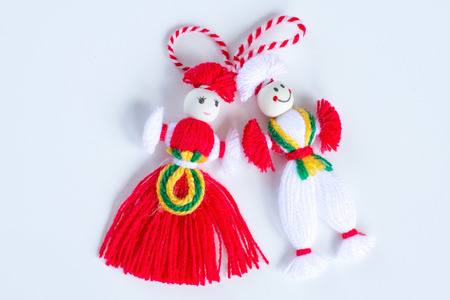Bulgarian Martenitsa spring sign on the white backgroundの写真素材