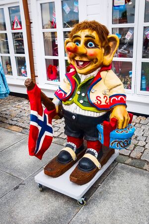Stavanger, Norway - August 2, 2018: Statue of a traditional norwegian troll in Norwayのeditorial素材