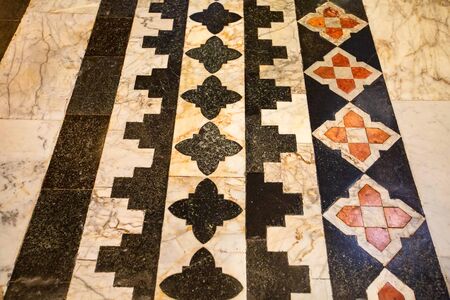 Siena Italy - October 25, 2018: Old marble mosaic floor in Siena Cathedralのeditorial素材