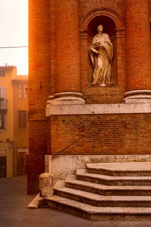 Siena, Italy Landmark Cathedral, Duomo di Siena facade details viewの写真素材