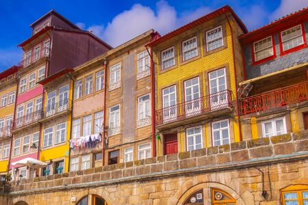 Porto, Portugal old town colorful traditional housesの写真素材