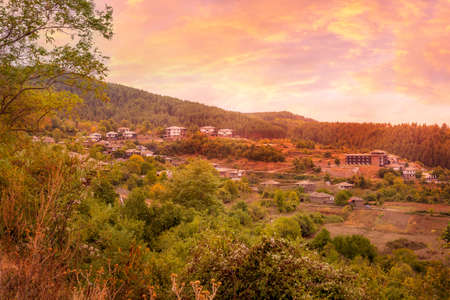 Autumn in Leshten, Rhodope mountains, Bulgariaの写真素材