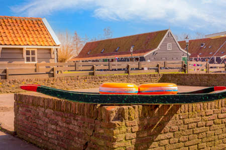 Holland cheese rounds, Zaanse schans, Netherlandsのeditorial素材