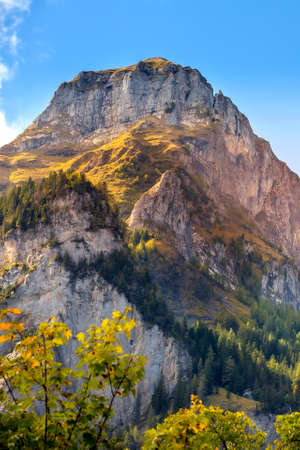 Alps rocky mountain peak, Switzerlandの写真素材