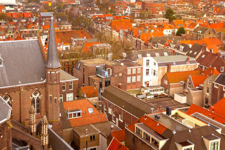 Delft, Netherlands Aerial panoramic viewの写真素材