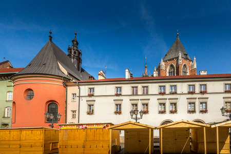 Krakow, Poland old town houses viewのeditorial素材