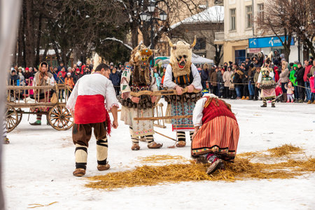 traditional Kuker costume festival in Bulgariaのeditorial素材