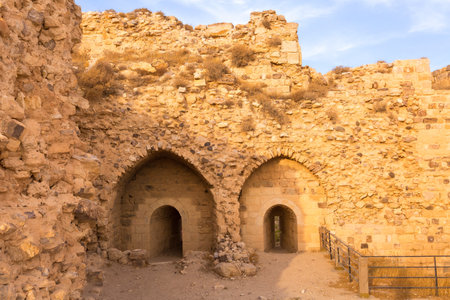 Al Karak, Jordan Medieval Crusaders Castle archs and ruins