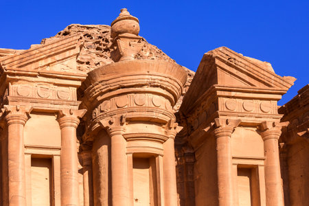 Ed Deir Monastery, Petra, Jordan close-upの写真素材