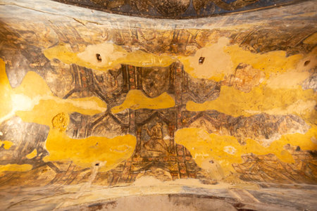 Qusayr Amra or Quseir Amra, Jordan - November 6, 2022: Frescoes of Qasr Amra, one of the desert castlesのeditorial素材