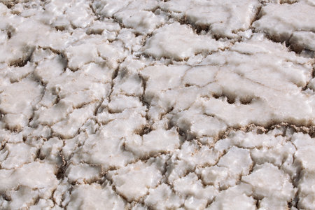 Close-up of Dead Sea salt mineral natural formation crystals in Jordanの写真素材