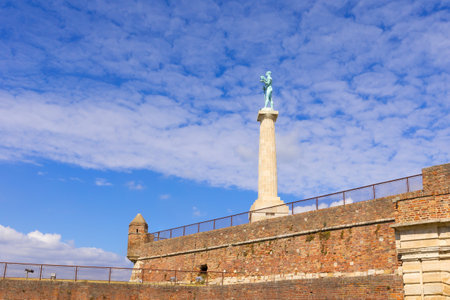 Belgrade, Serbia - September 14, 2023: Pobednik monument and fortress Kalemegdanのeditorial素材