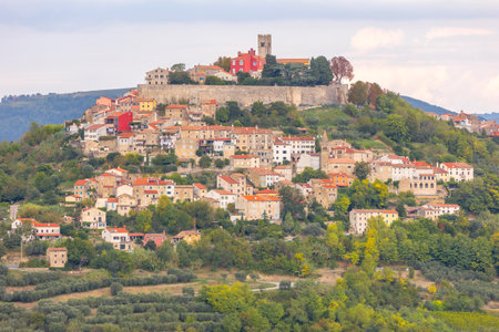 Motovun in Istria, Croatia, rural landscapeの写真素材