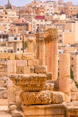 Jerash Gerasa, Jordan ancient roman ruinsの写真素材