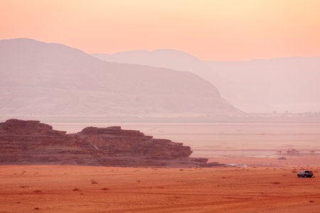 Morning landscape Wadi Rum desert, Jordan