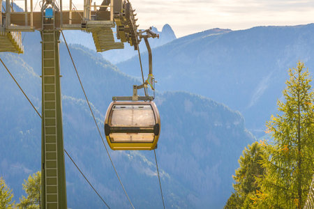 Ortisei, ItalyCable car cabin to Furnes, part of Seceda trip in Val Gardena, Dolomites Alps in...