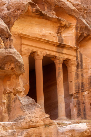 Little Petra in Siq al-Barid, Wadi Musa, Jordanの写真素材