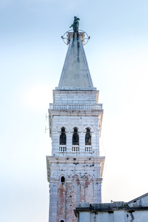 Rovinj, Croatia old town, church bell towerの写真素材