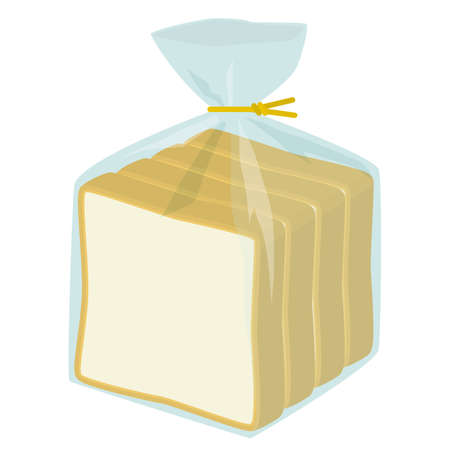 Illustration of plain bread in a bagのイラスト素材