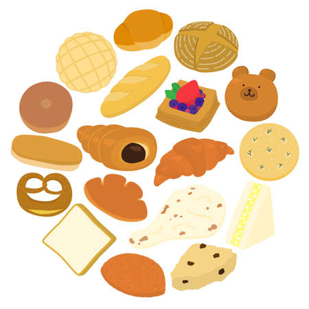 Illustration of bread (circular)のイラスト素材