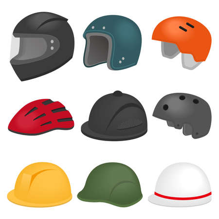 Helmet illustration set