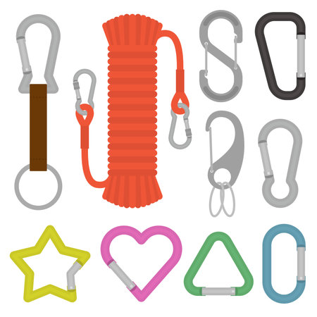 Carabiner illustration setのイラスト素材