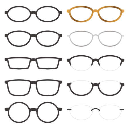 Illustration set of eyeglass framesのイラスト素材