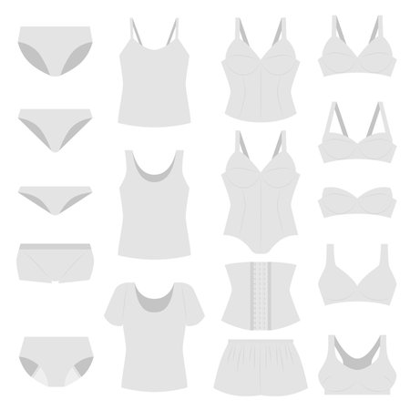 Women's underwear illustration setのイラスト素材