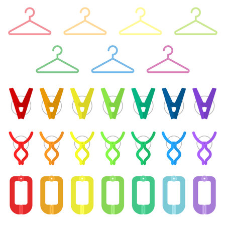 Illustration of hangers and laundry scissorsのイラスト素材