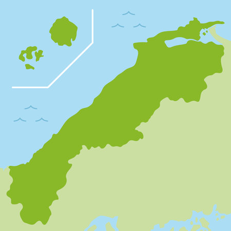 Map illustration of Shimane Prefectureのイラスト素材
