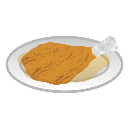 Illustration of a burnt bone-in birdのイラスト素材