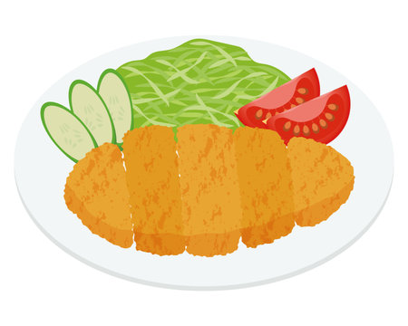 Tonkatsu illustrationのイラスト素材